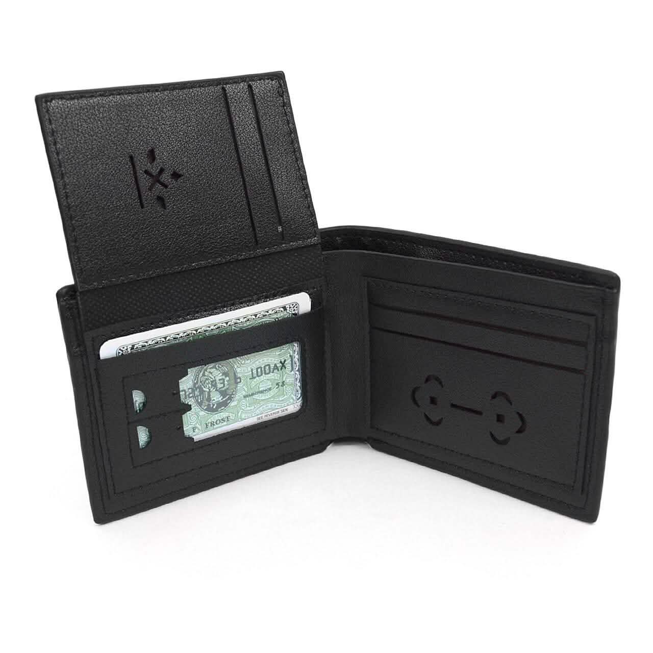 Bi-Fold Men's Leather Wallet and Pen Set with Touch Screen Stylus Tip