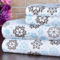 Bibb Home 100% Cotton Printed Flannel Sheet Set - Cozy, Soft, Deep Pocket Sheets