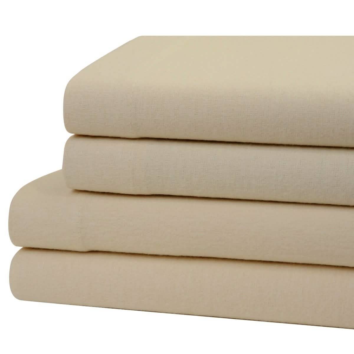 Bibb Home 100% Cotton Solid Flannel Sheet Set