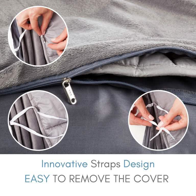 Bibb Home Weighted Blanket with Reversible Removable Cover