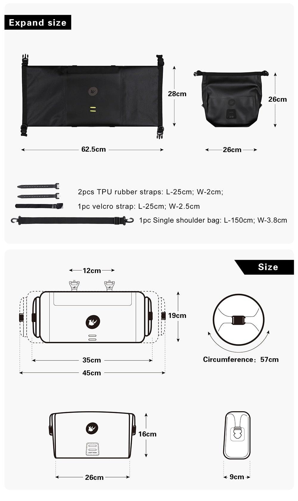 Bicycle Bag Waterproof Big Capacity Handlebar Bag 2 Piece Front Tube Cycling Bag  Bike Accessories Bike Bag Waterproof Bike Handlebar Bag Bicycle For Sport Bicycle Cycling Accessories