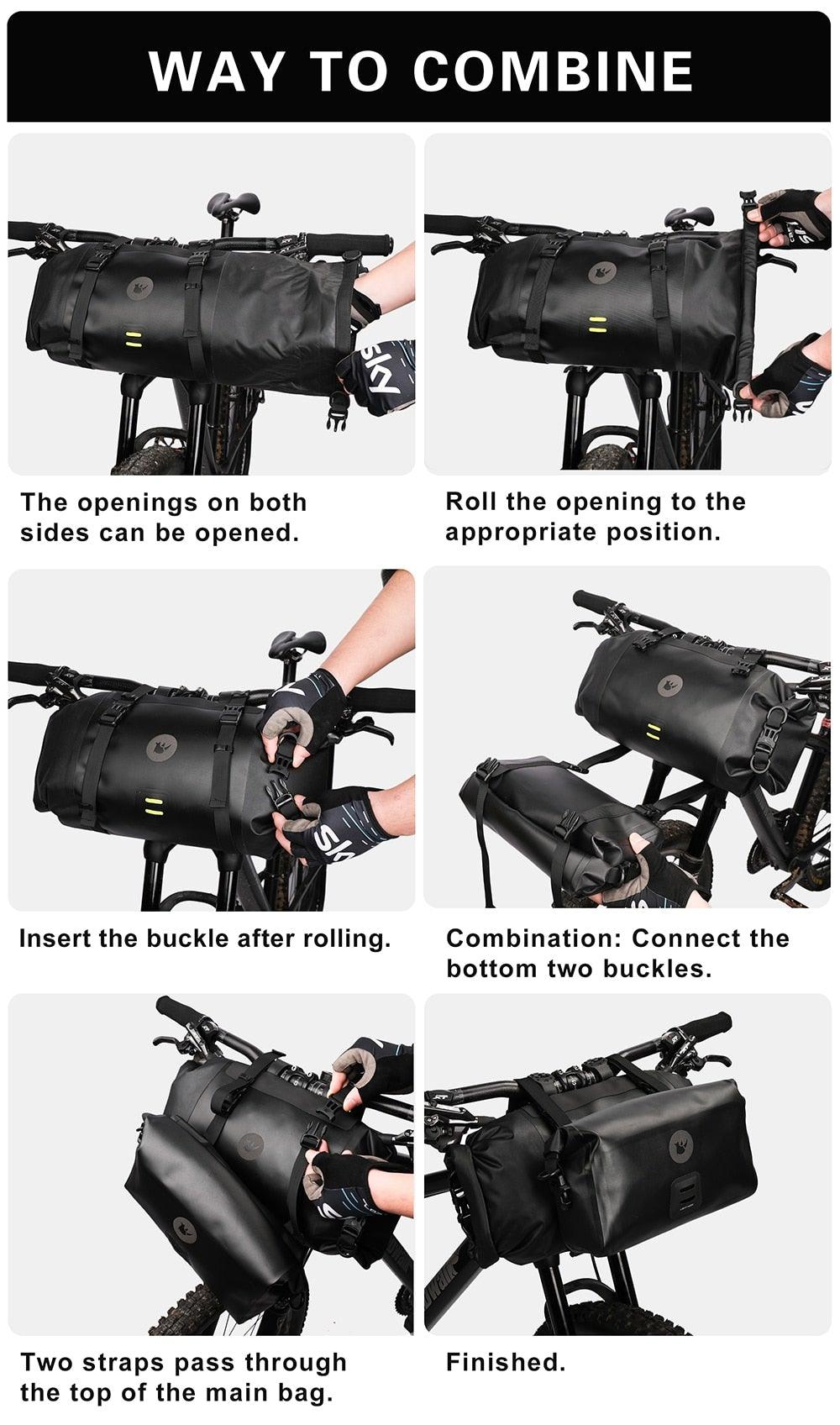 Bicycle Bag Waterproof Big Capacity Handlebar Bag 2 Piece Front Tube Cycling Bag  Bike Accessories Bike Bag Waterproof Bike Handlebar Bag Bicycle For Sport Bicycle Cycling Accessories