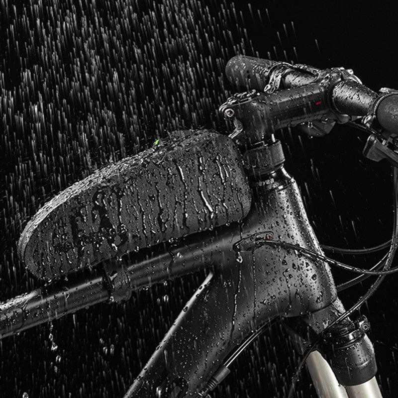 Bicycle Bag Waterproof Cycling Top Front Tube Frame Bag Large Capacity Road Bicycle Black Bike Accessories Top Tube Bike Bag Waterproof Bike Front Frame Bike Bag Bicycle Top Tube Bag Cycling Accessories