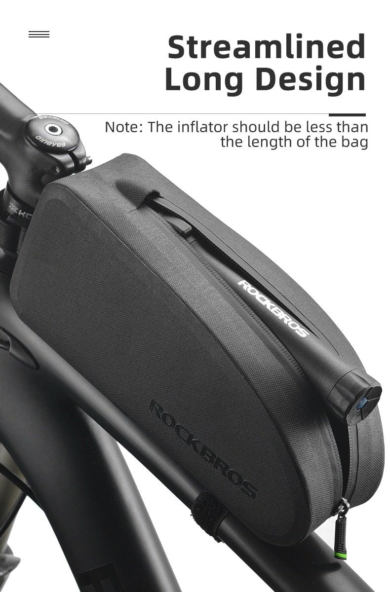 Bicycle Bag Waterproof Cycling Top Front Tube Frame Bag Large Capacity Road Bicycle Black Bike Accessories Top Tube Bike Bag Waterproof Bike Front Frame Bike Bag Bicycle Top Tube Bag Cycling Accessories