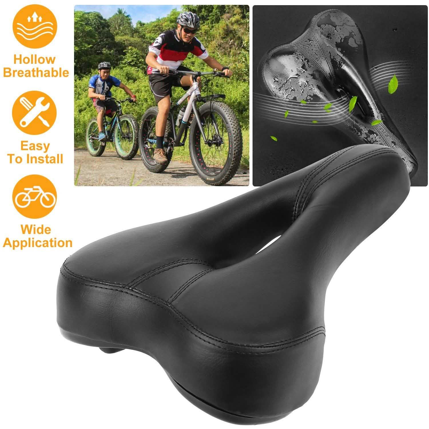 Bicycle Padded Saddle Wear Resistant Hollow Leather Seat Cushion