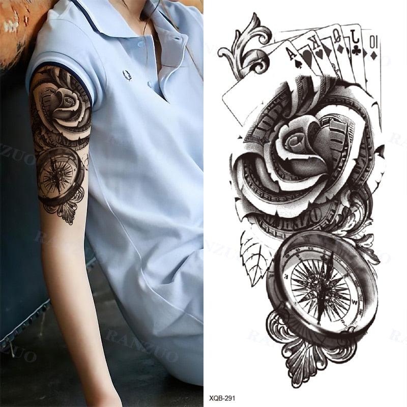 Big Tiger Lion Waterproof Temporary Sticker Tattoo Arm Legs Fake Tattoo Stickers For Adults Realistic Luxury Design For Mens Womens