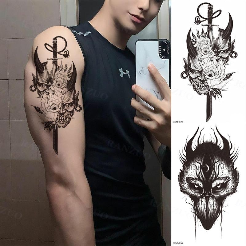 Big Tiger Lion Waterproof Temporary Sticker Tattoo Arm Legs Fake Tattoo Stickers For Adults Realistic Luxury Design For Mens Womens
