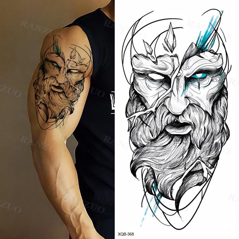 Big Tiger Lion Waterproof Temporary Sticker Tattoo Arm Legs Fake Tattoo Stickers For Adults Realistic Luxury Design For Mens Womens