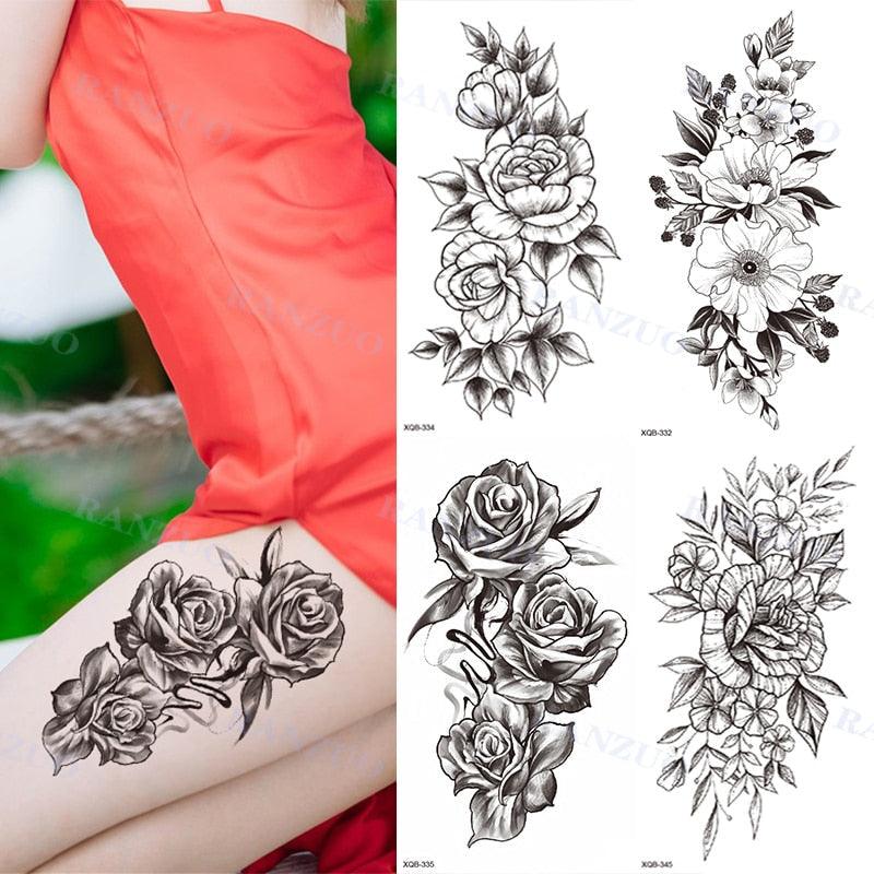 Big Tiger Lion Waterproof Temporary Sticker Tattoo Arm Legs Fake Tattoo Stickers For Adults Realistic Luxury Design For Mens Womens