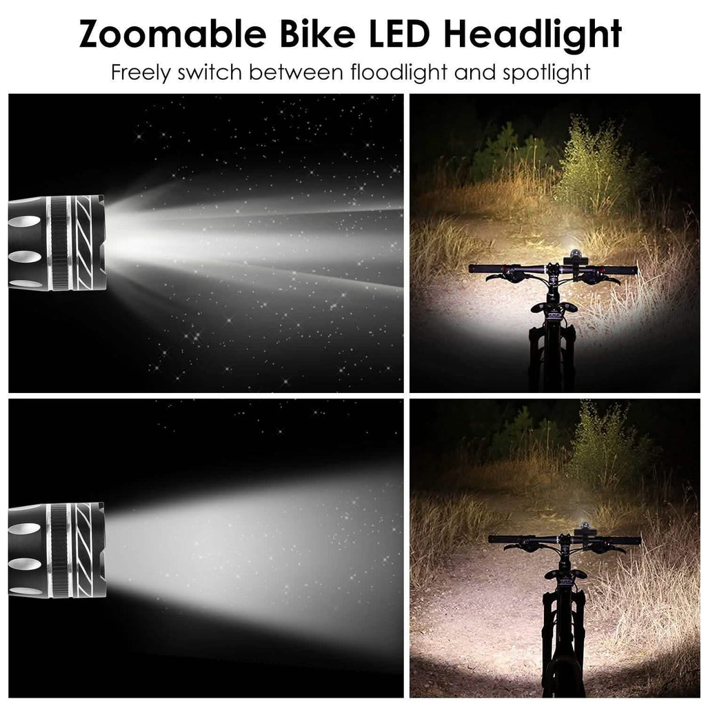 Bike Headlight USB Rechargeable with Bracket