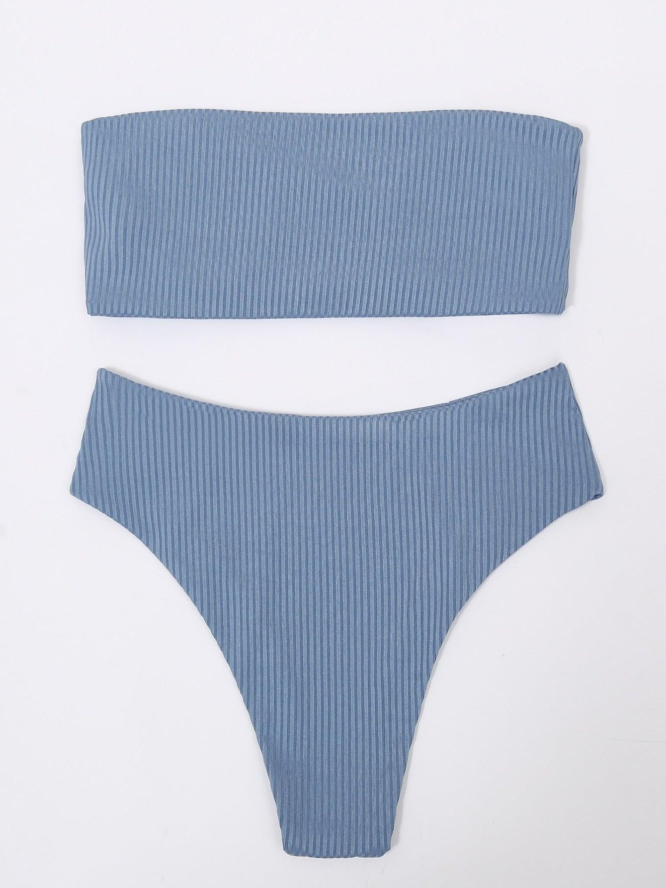 Bikinis Swimsuit Women Push Up Bikini Set  Female Swimwear Women's Strapless Solid Color 2 Pieces Bathing Suit Swimsuit Swimsuits Off Shoulder High Waist Bathing Suit High Cut Swimwear For Summer