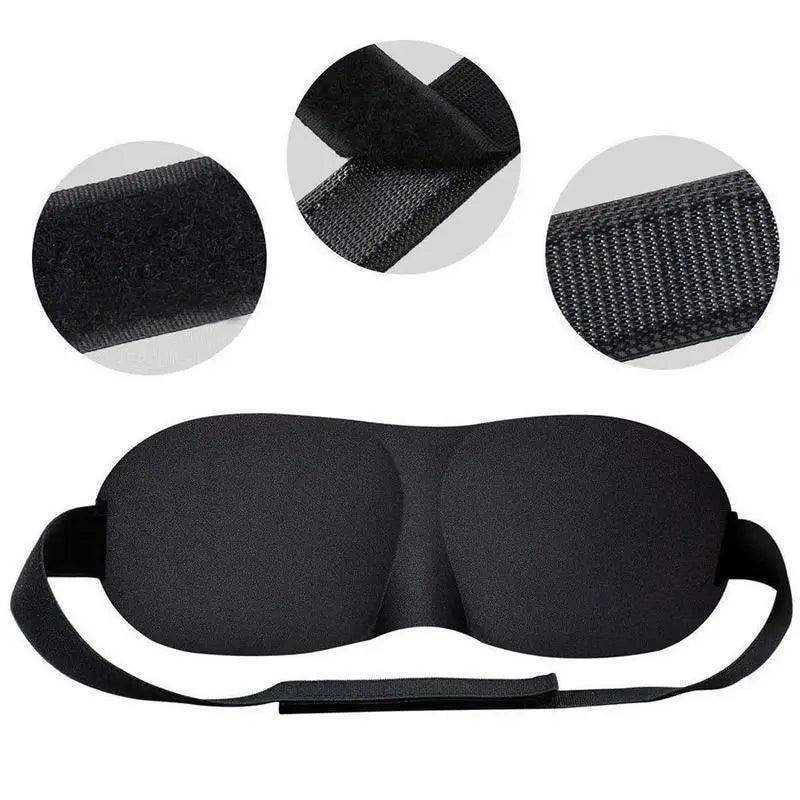 Black 3D Sleep Natural Sleeping Mask Eye Adjustable Strap Eye Mask Cover Portable Travel Blindfold Comfortable Mask For Sleeping