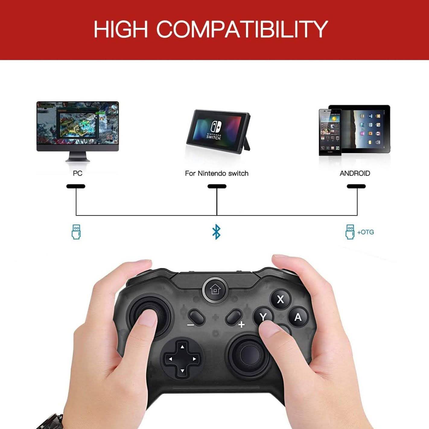 Black Bluetooth Wireless Controller for Nintendo Switch