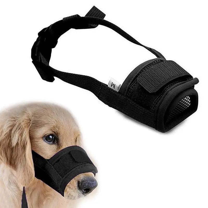 Black Breathable Anti Barking Adjustable Dog Muzzle Nylon Straps Anti Biting Dog Muzzles Cool Pets Accessories