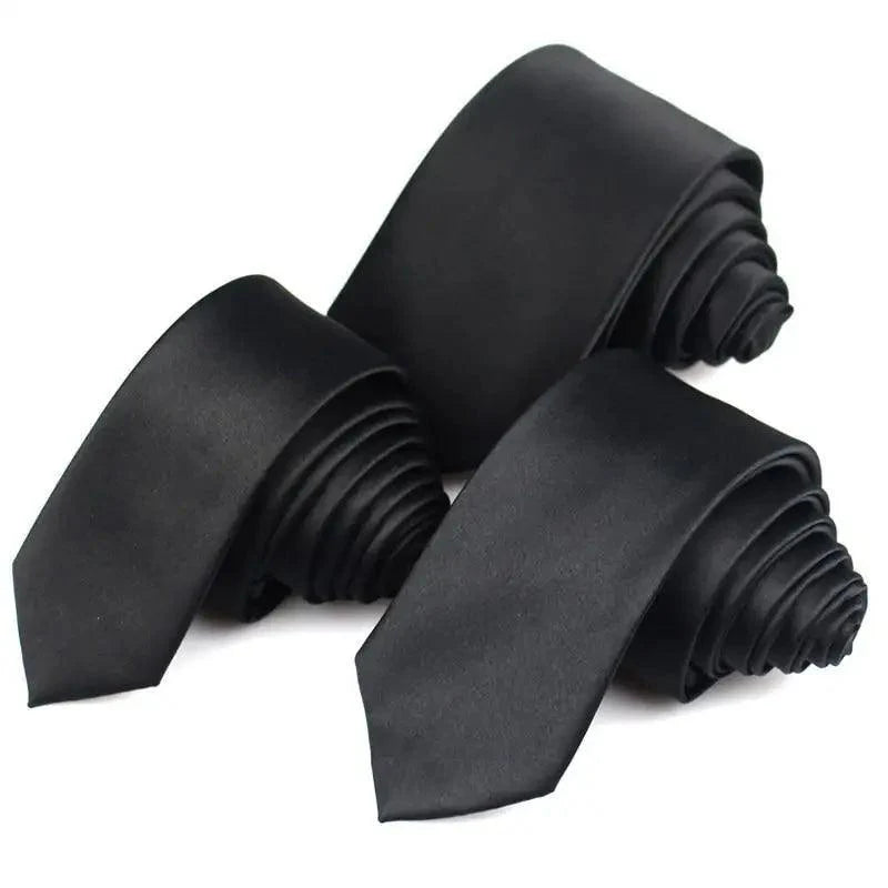 Black Business Skinny Men Neckties Wedding Slim Ties Elegant Men Lightweight High Quality Modern Ties