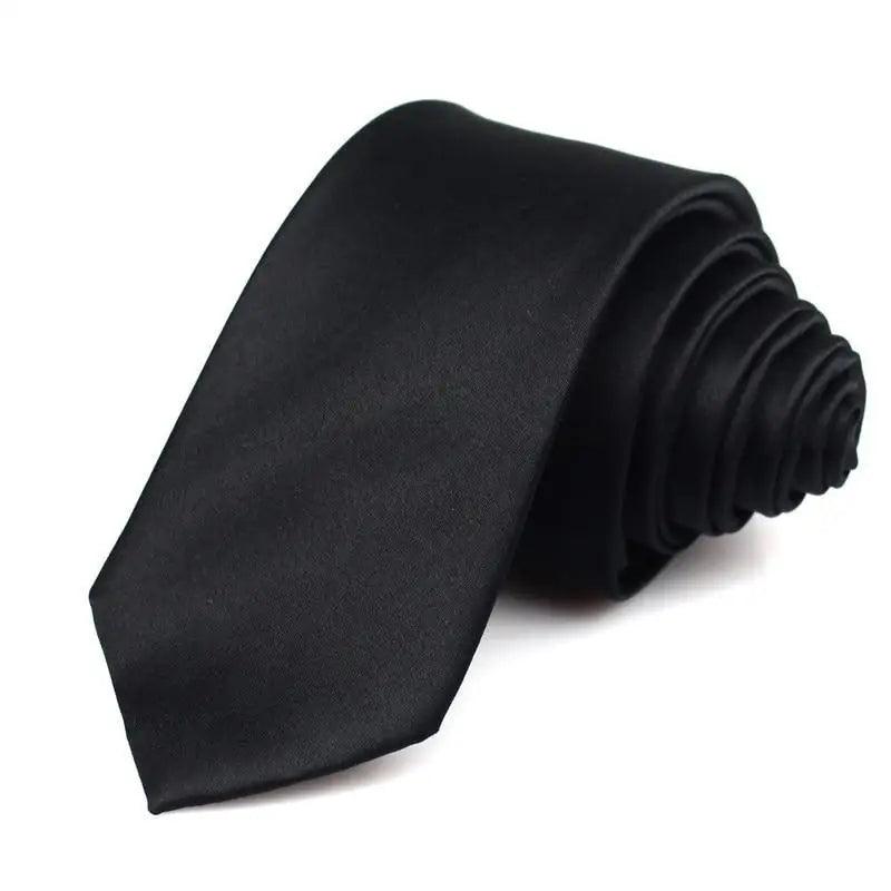 Black Business Skinny Men Neckties Wedding Slim Ties Elegant Men Lightweight High Quality Modern Ties