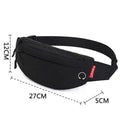 Black Crossbody Fanny Pack Simple Design Belt Bag Canvas Hands Free Travel Bag Sports Workout Durable Lightweight Fanny Packs For Festivals