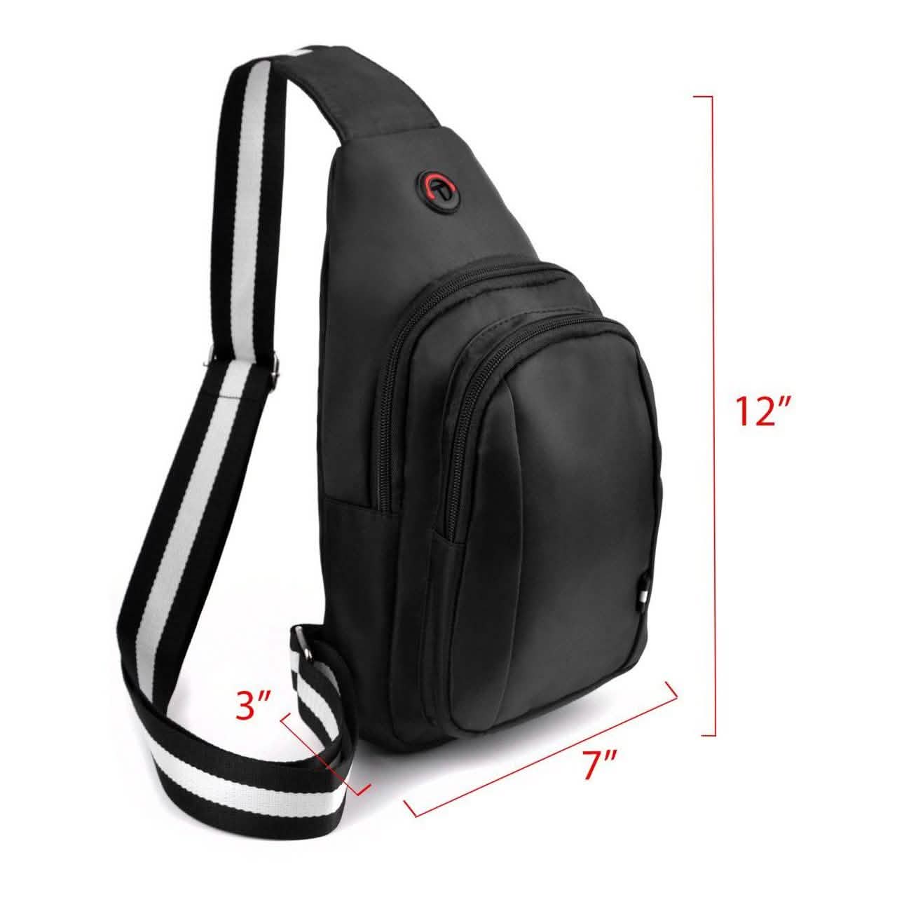 Black Crossbody Shoulder Sling Bag