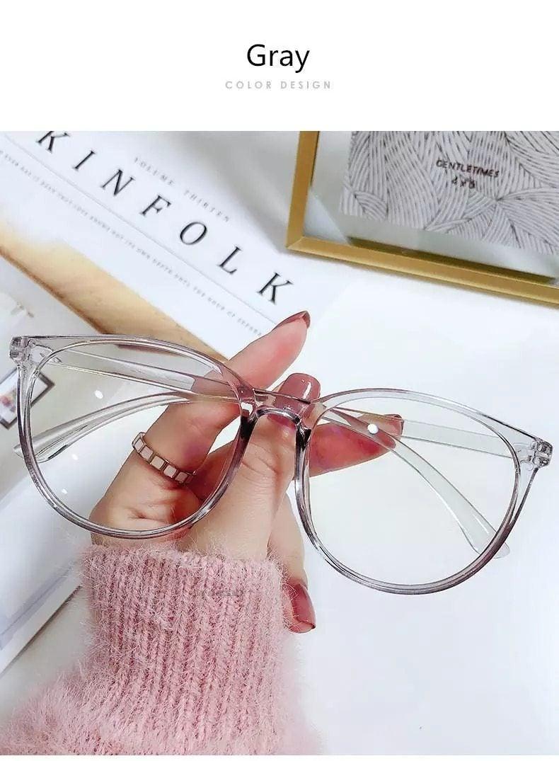 Black Fashion Anti Blue Light Transparent Computer Glasses Lightweight Frames  For Women Men Round Eyewear Round Women Optical Eyewear Frames Vintage Cat Eye