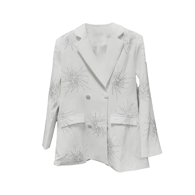 Black high-end suit jacket for women loose fitting suit for women