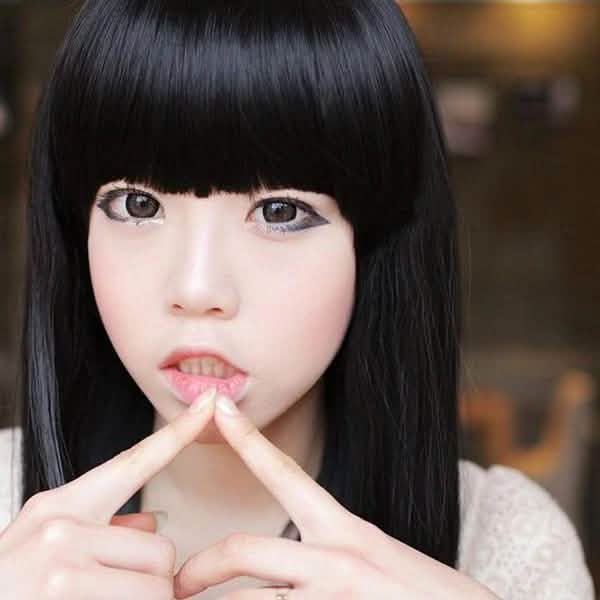 Black Long Straight Full Hair Wig Cosplay