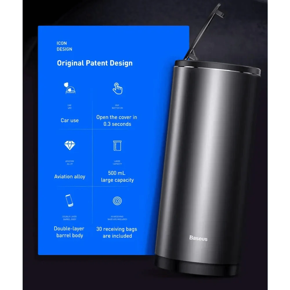 Black Small Trash Bin Garbage Can For Car Waste Rubbish Basket Organizer Storage Holder Car Accessories