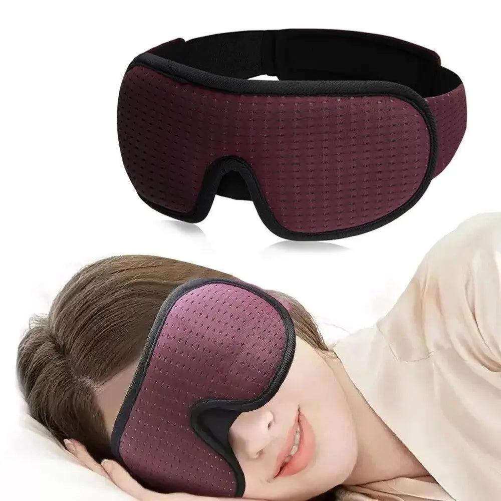 Black  Soft Padded Sleeping Mask For Eyes Lightweight Blindfold Night Mask Modern Adjustable Super Smooth Eye Patch For Sleep