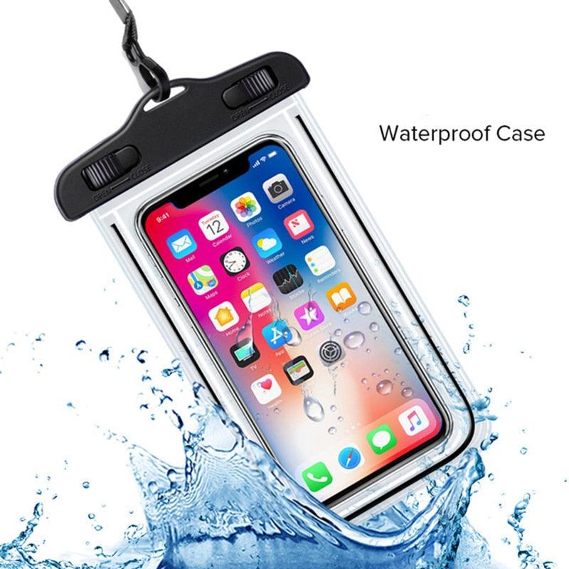 Black Waterproof Mobile Cover Pouch Mobile Case Phone Pouch for iPhone Outdoor Waterproof Phone Case Universal Bag For iPhone 13 12 11 Pro Max Waterproof Phone Pouch Case & Strap