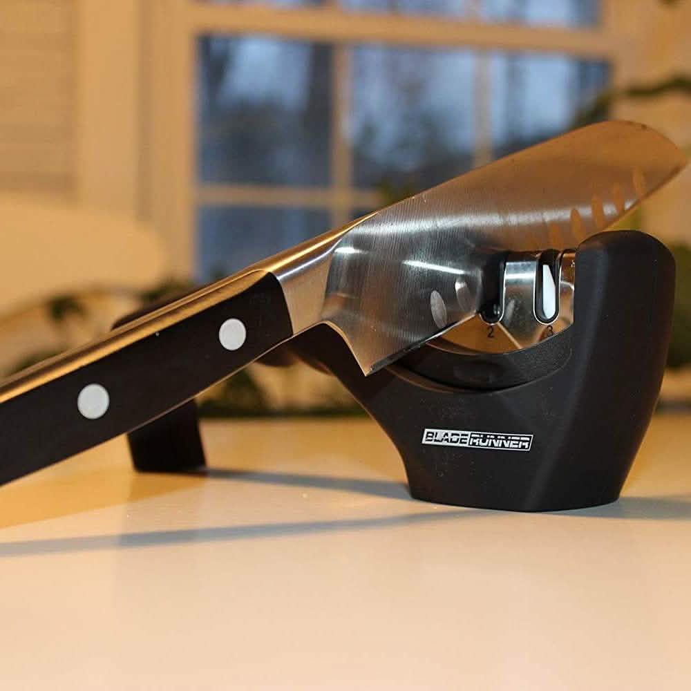 Bladerunner Kitchen Knife Sharpener - Fast Precision 3 Step Sharpening System