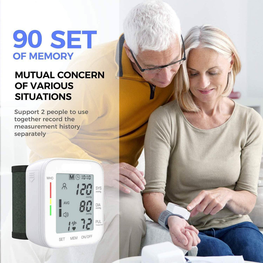 Blood Pressure Monitor Large LCD Display and Adjustable Wrist Cuff