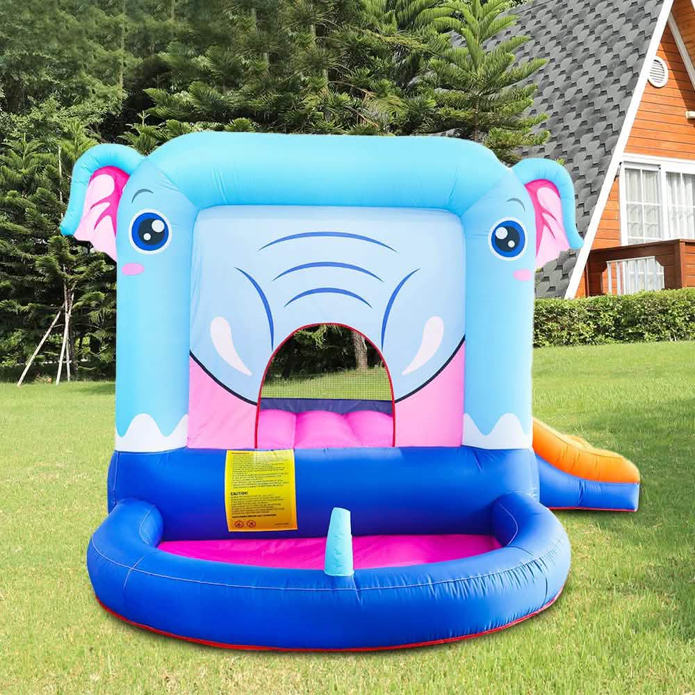 Blue Elephant Bouncy Castle House with 350W Blower