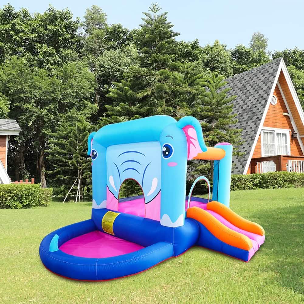 Blue Elephant Bouncy Castle House with 350W Blower