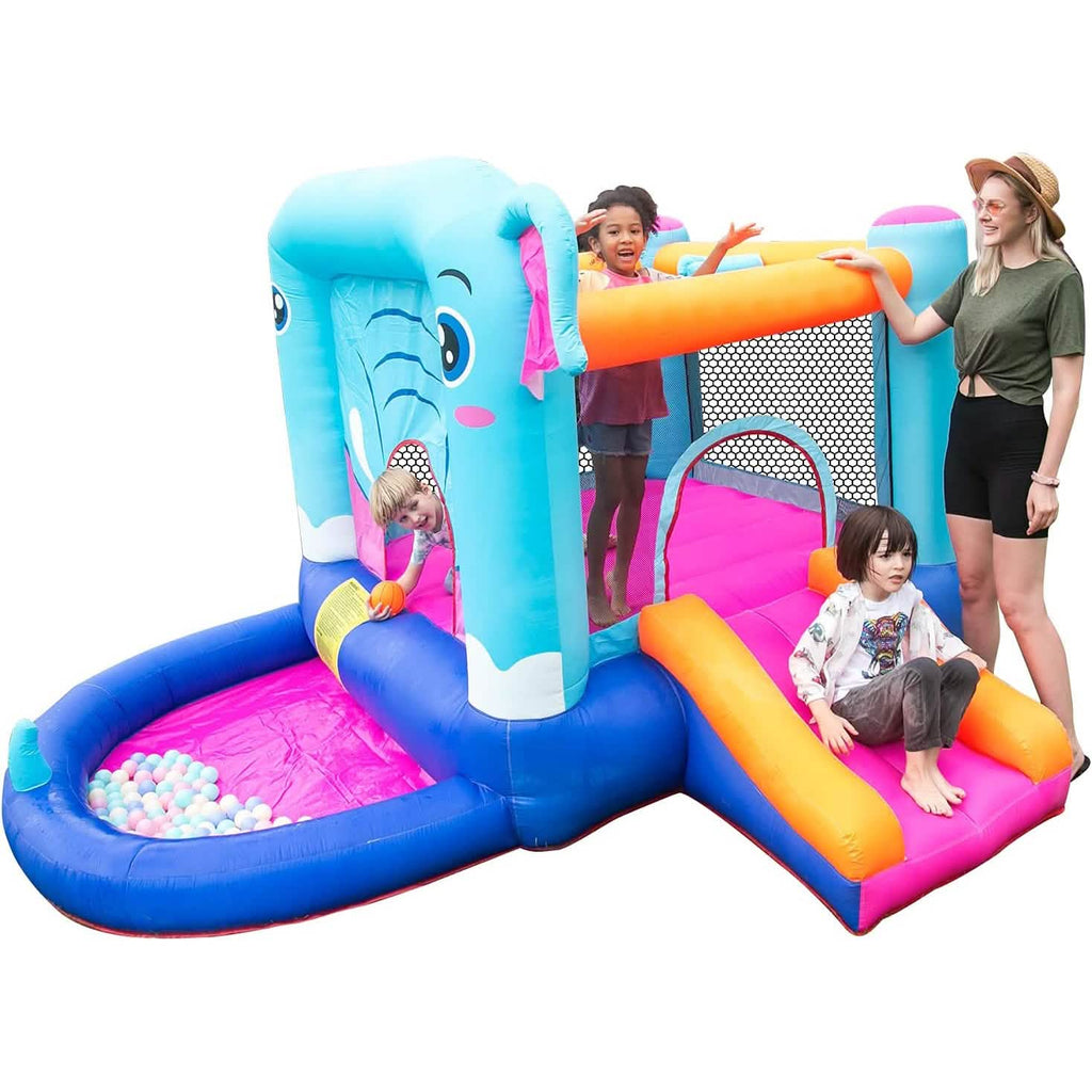 Blue Elephant Bouncy Castle House with 350W Blower