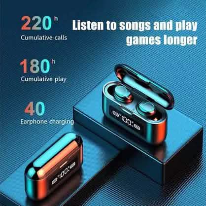 Bluetooth 5.0 True Wireless Earbuds With Built-In Mic