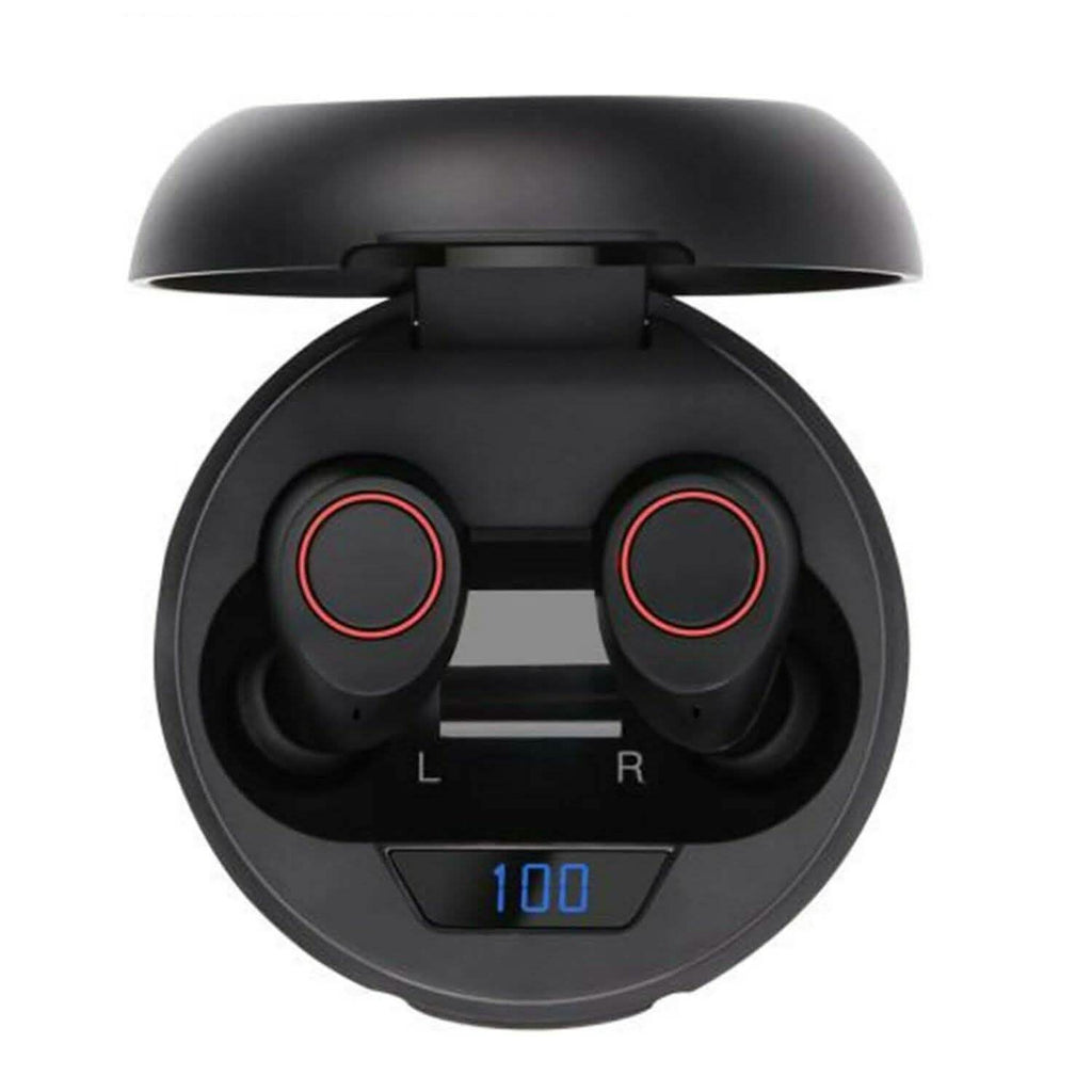 Bluetooth 5.0 Wireless Headset Deep Bass Stereo Earbuds LCD Power Display
