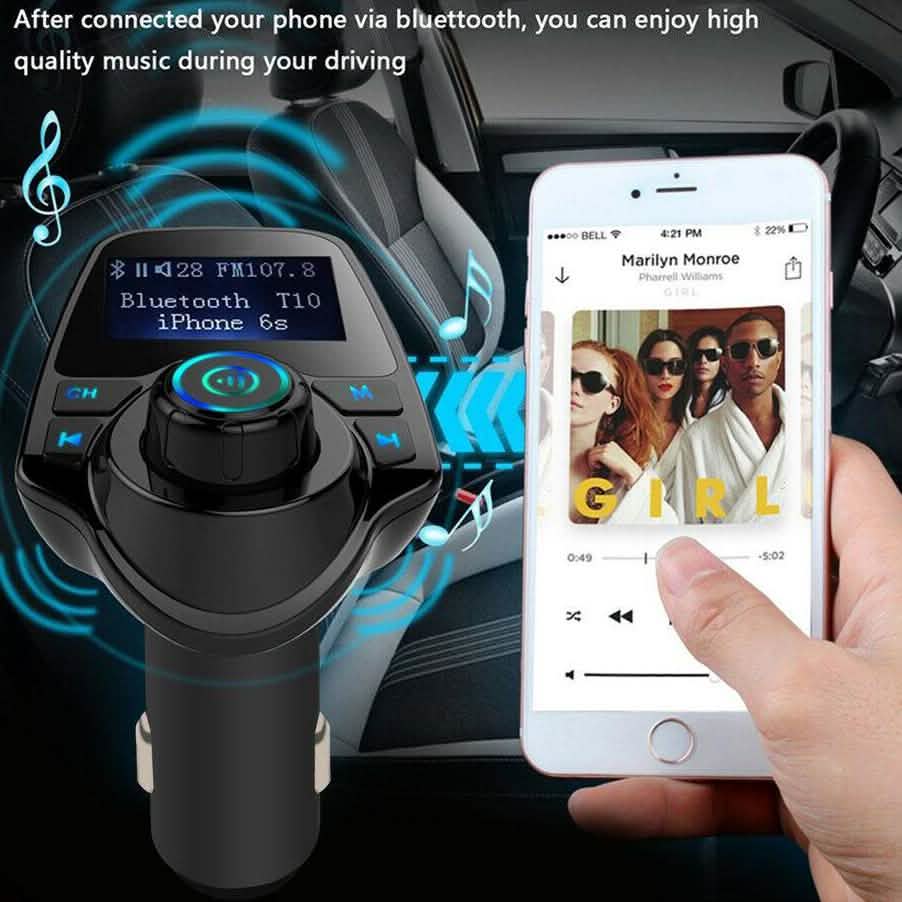 Bluetooth Handsfree In Car Kit FM Transmitter MP3 Player 2 USB Charger