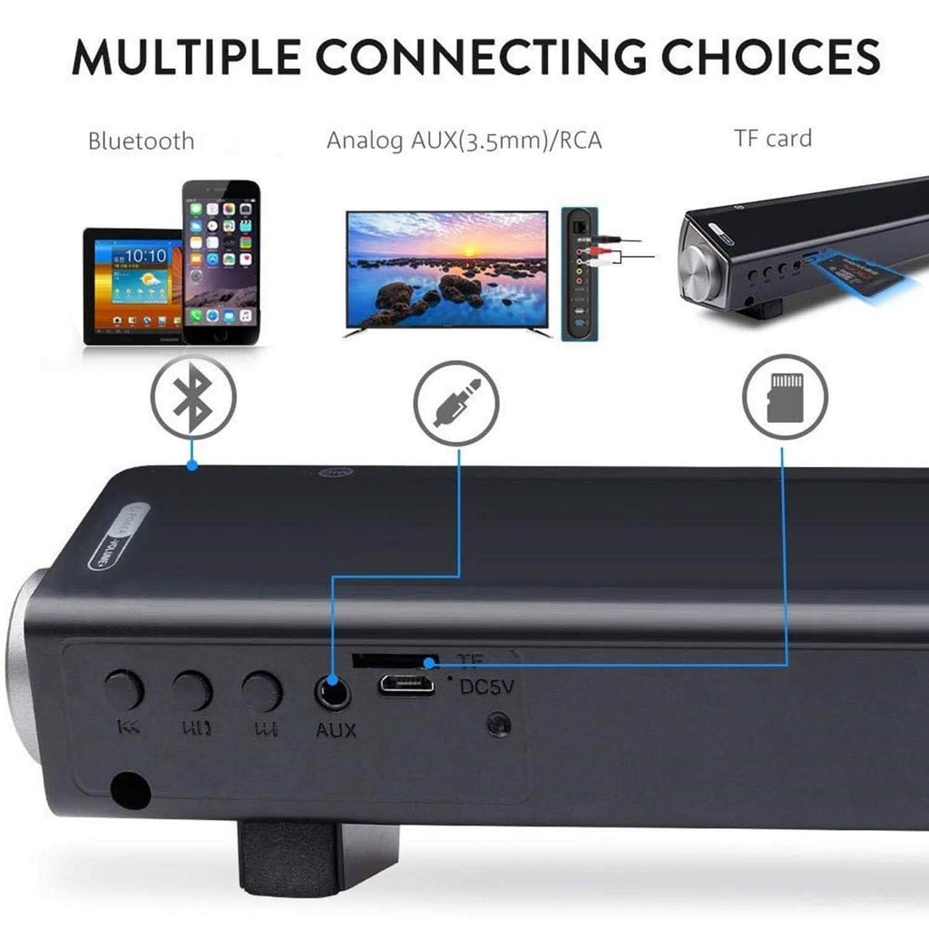 Bluetooth Sound Bar Wired and Wireless Mini Home Theater Audio