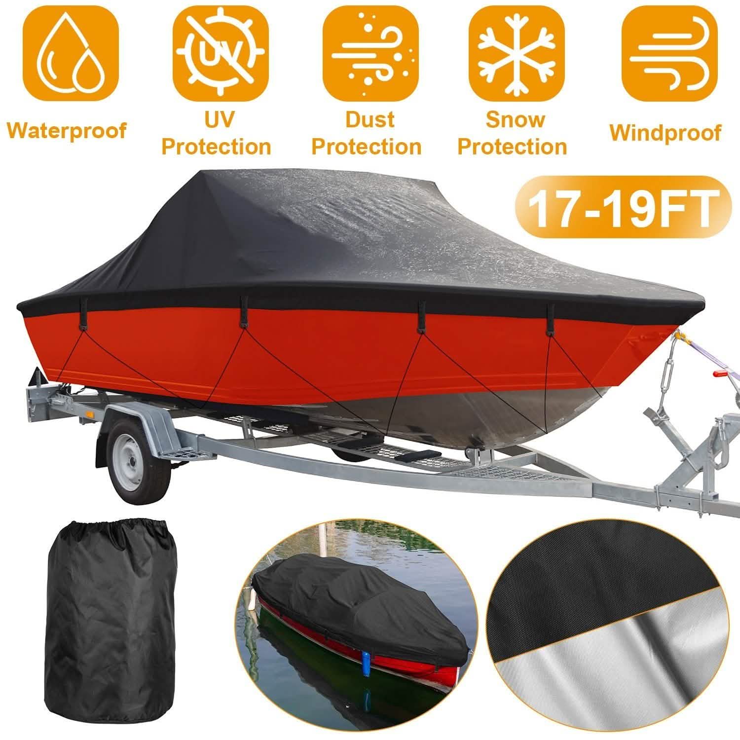 Boat Cover 210D Waterproof Dustproof Trailerable Boat Protector