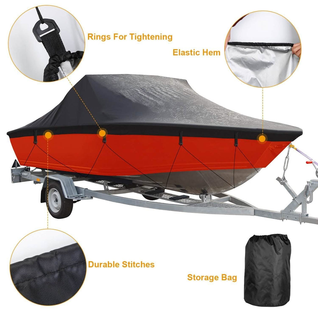 Boat Cover 210D Waterproof Dustproof Trailerable Boat Protector