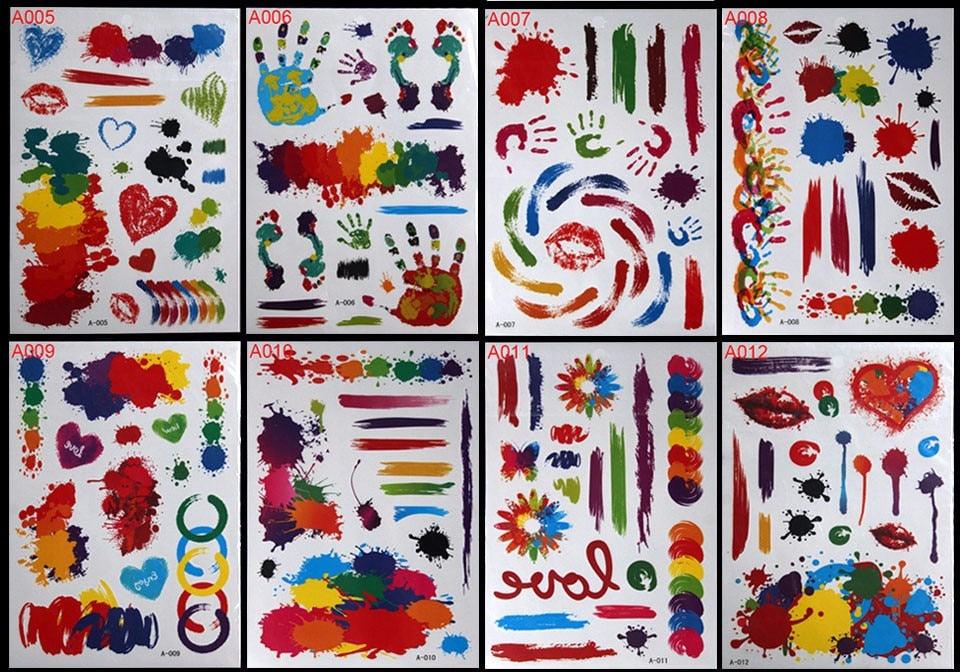 Body Tattoo Art Painting Stickers Glitter Gold Silver Temporary Waterproof Nontoxic Long Lasting Tattoos