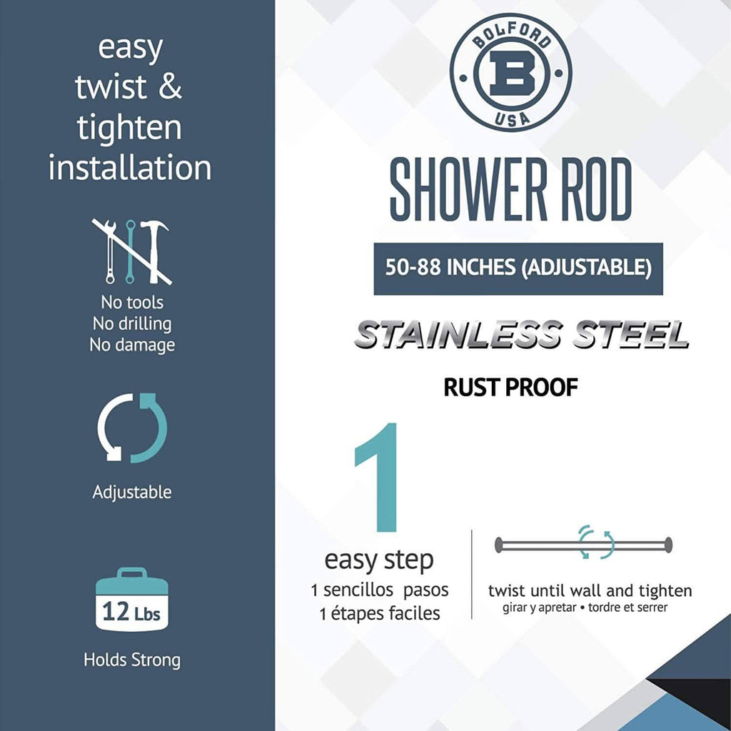 Bolford Shower Curtain & Rod Set