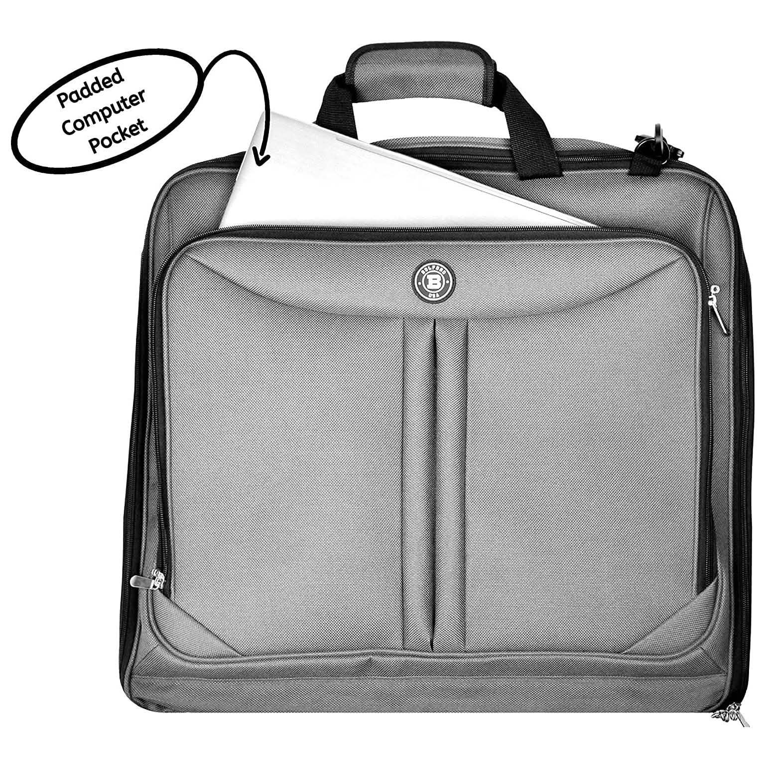 Bolford Travel Garment Bag For Business Trips And Travel With Padded Computer Pocket