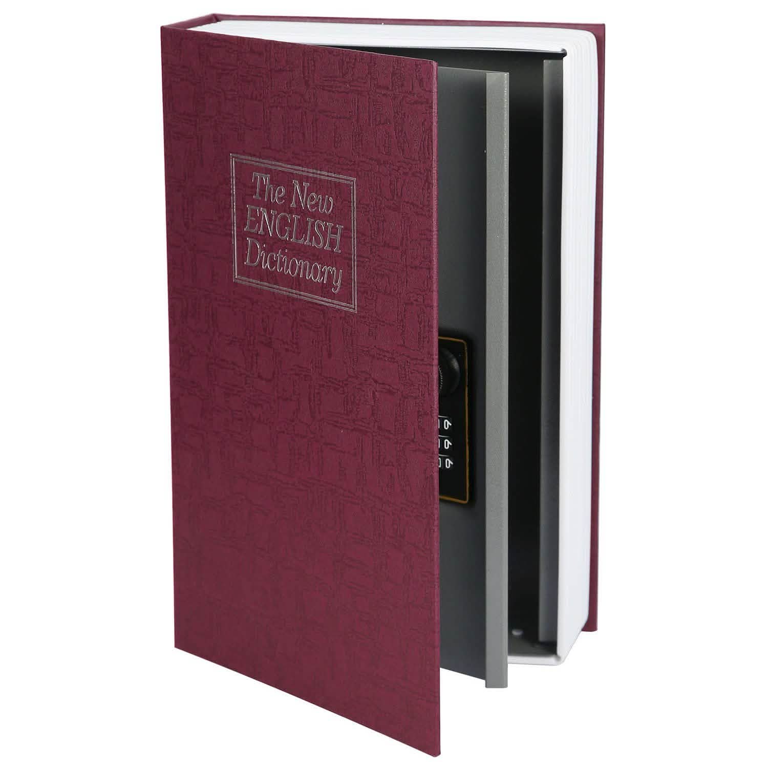 Book Safe with 3-Digit Combination Lock Storage Box