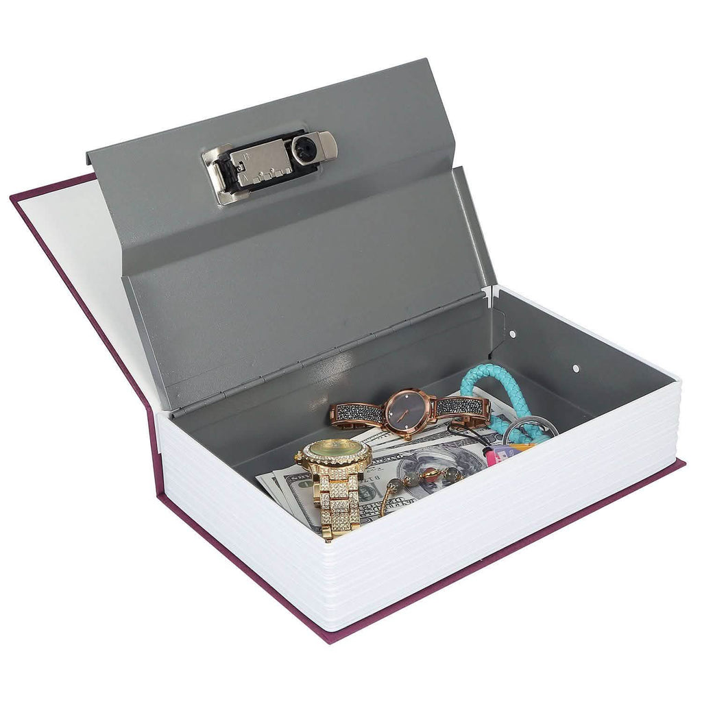 Book Safe with 3-Digit Combination Lock Storage Box