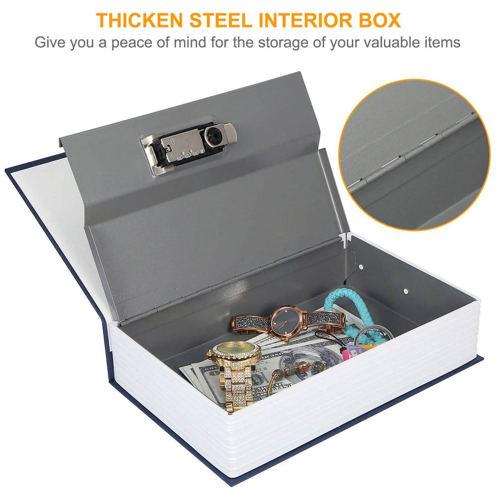 Book Safe with 3-Digit Combination Lock Storage Box