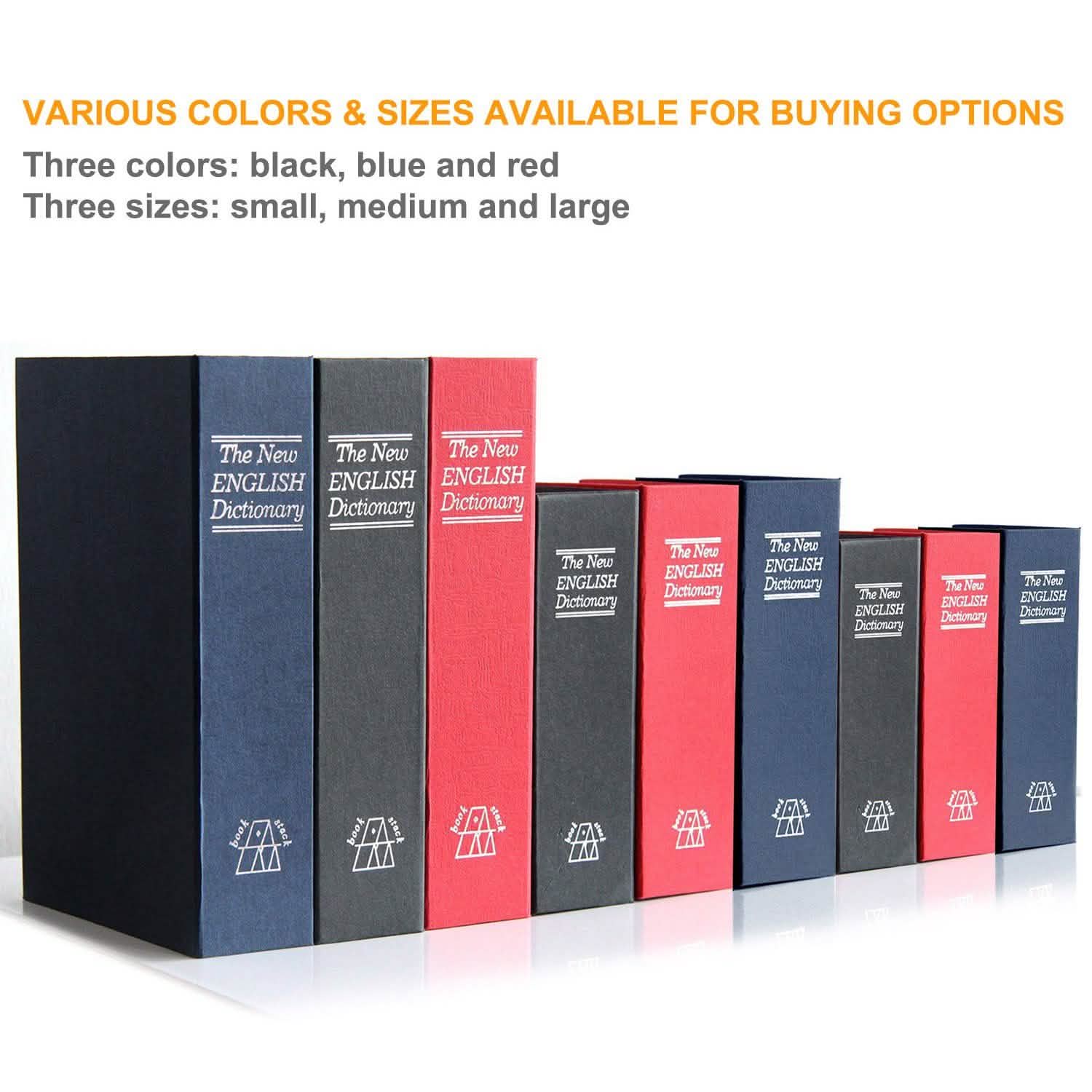 Book Safe with 3-Digit Combination Lock Storage Box