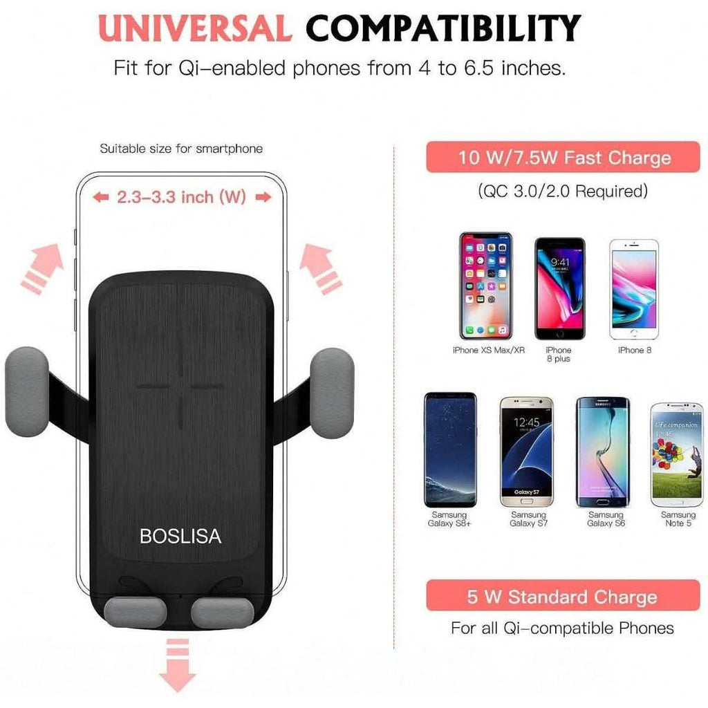 Boslisa Qi Gravity Wireless Car Charger Mount