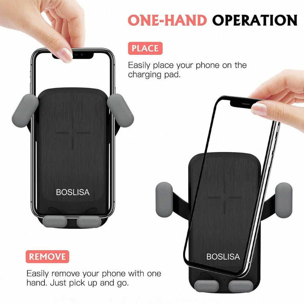 Boslisa Qi Gravity Wireless Car Charger Mount