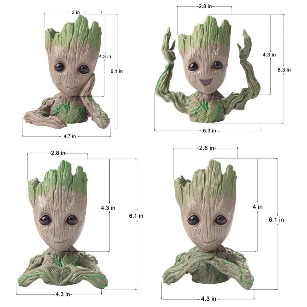 Boxod Treeman Baby Groot Succulent Flower Pot with Hole Pen Holder