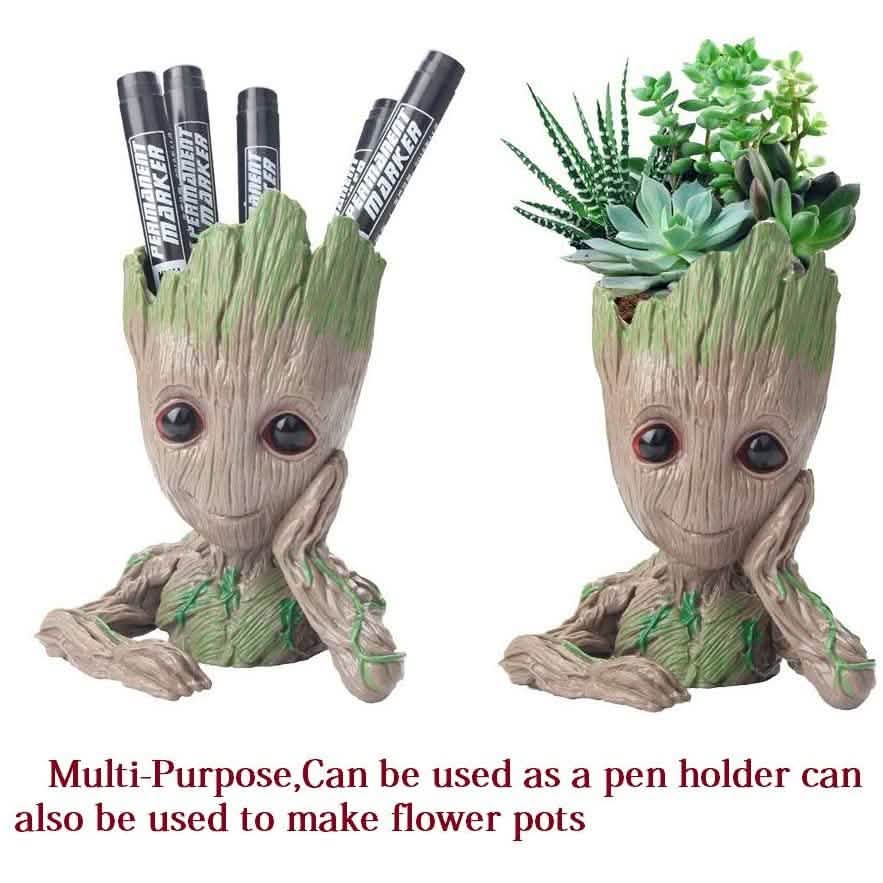 Boxod Treeman Baby Groot Succulent Flower Pot with Hole Pen Holder